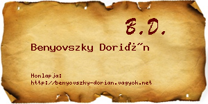 Benyovszky Dorián névjegykártya